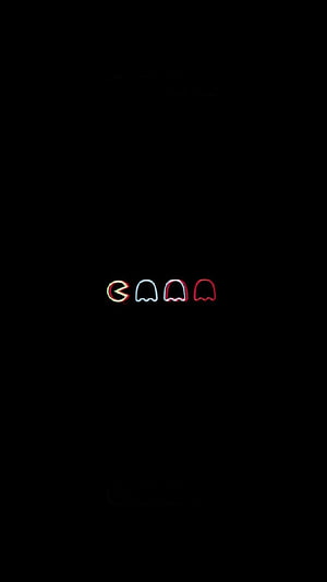 Minimalist Neon Ghost Icons on Black Background Dark Aesthetic Wallpaper HD phone wallpaper
