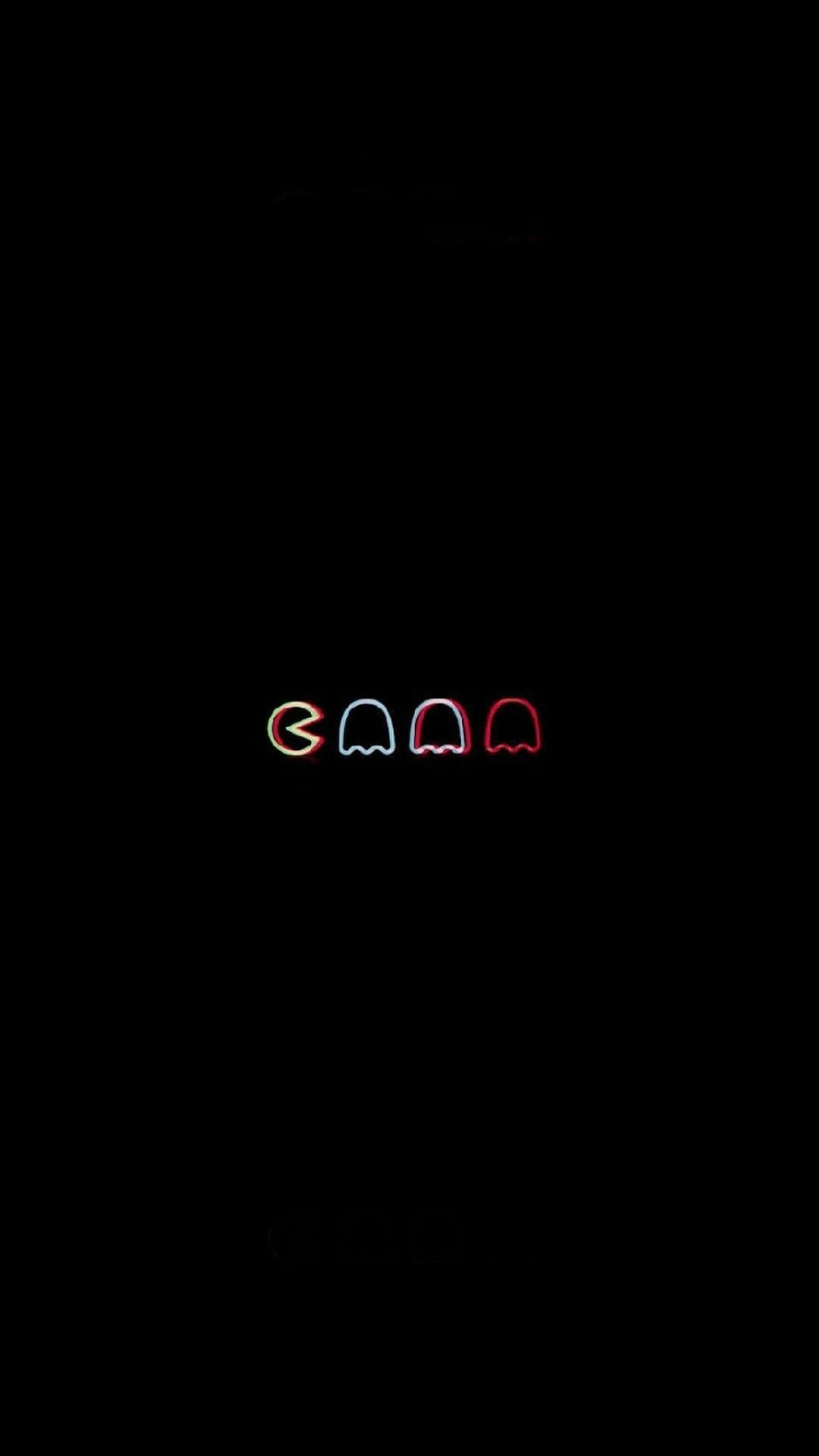 Minimalist Neon Ghost Icons on Black Background Dark Aesthetic Wallpaper HD phone wallpaper