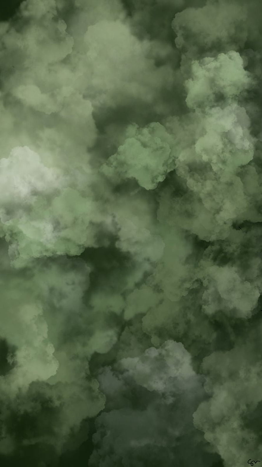 Dark Green Stormy Clouds Wallpaper - Moody Atmospheric Sky Background HD phone wallpaper
