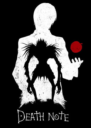 Death Note Anime Poster Featuring Light Yagami Silhouette and Shinigami Eye HD phone wallpaper