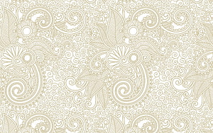 Elegant Beige Floral Paisley Pattern with Intricate Swirls and Leaf Motifs HD wallpaper