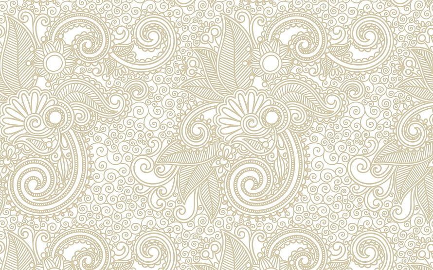 Elegant Beige Floral Paisley Pattern with Intricate Swirls and Leaf Motifs HD wallpaper