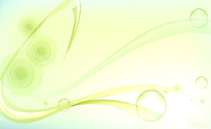Soft Green Abstract Waves with Bubbles and Gear Elements HD wallpaper