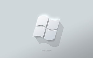 Minimalist White Windows 7 Logo on Light Gray Background HD wallpaper