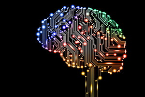 Neon Circuit Board Human Brain Illustration Representing Artificial Intelligence and Neural Networks, Artificial Intelligence Knows How You Feel, Ai Artificial Intelligence HD wallpaper