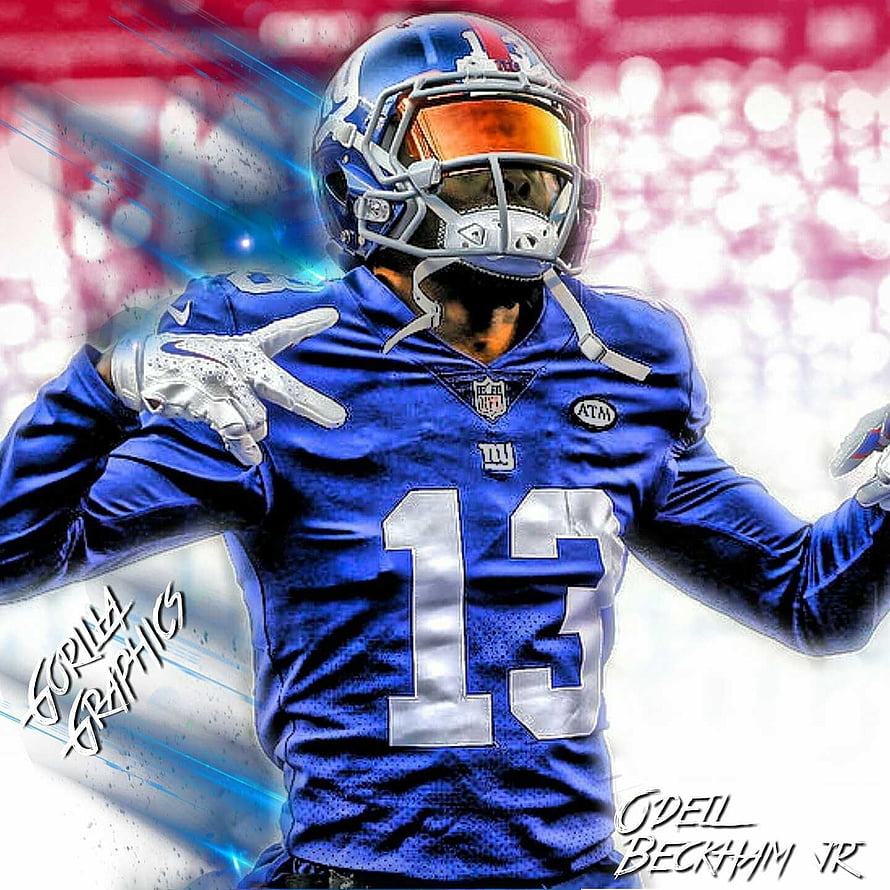 Odell Beckham Jr. New York Giants Number 13 Jersey Action Portrait HD phone wallpaper
