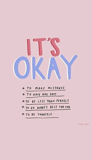 It's Okay To Be Yourself: Soft Pink Motivational Quote Art HD phone wallpaper