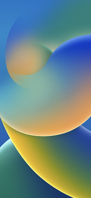 Abstract 3D Gradient Wallpaper With Smooth Blue, Green, and Yellow Curved Shapes HD phone wallpaper