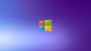 Windows 11 Default Desktop Wallpaper with Colorful Logo on Purple Gradient Background HD wallpaper
