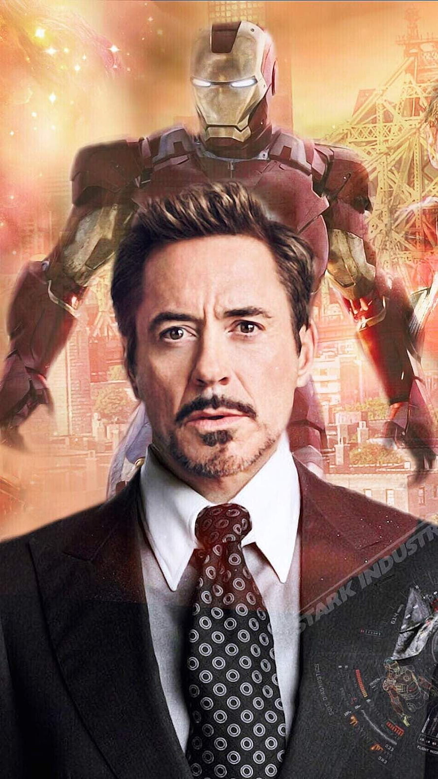 Robert Downey Jr as Tony Stark and Iron Man Suit Portrait, The Tony Stark Iron Man . Tony stark, Tony stark , Robert downey jr iron man, Tony Stark Cool HD phone wallpaper