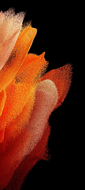 Abstract Orange and Gold Particle Swirls on Black Background HD phone wallpaper