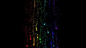 Vibrant Rainbow Bokeh Light Particles on a Deep Black Background HD wallpaper