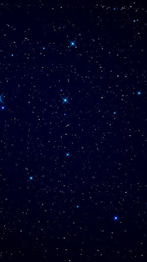 Deep Space Starfield Background With Bright Blue Twinkling Stars On Dark Navy Sky HD phone wallpaper