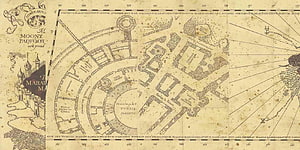 Harry Potter Marauder's Map of Hogwarts Castle with Moony Padfoot Inscription HD wallpaper