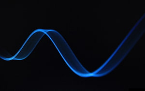 Glowing Blue Sine Wave Abstract Design on Black Background HD wallpaper