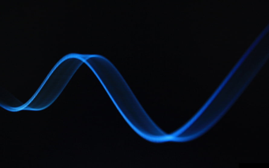 Glowing Blue Sine Wave Abstract Design on Black Background HD wallpaper