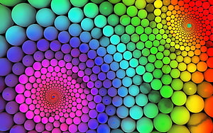 Vibrant Multicolored Sphere Tunnel with Hypnotic Spiral Depth and Rainbow Gradient HD wallpaper