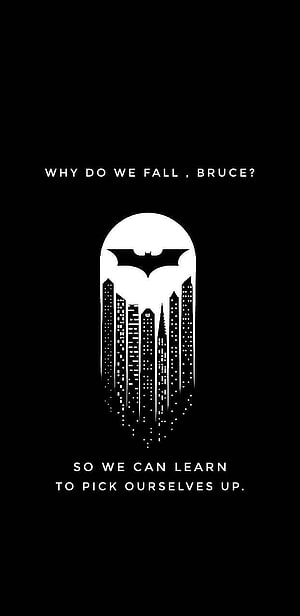 Batman Cityscape Silhouette with Inspirational Quote on Black Background, Batman Quotes , Batman Funny HD phone wallpaper