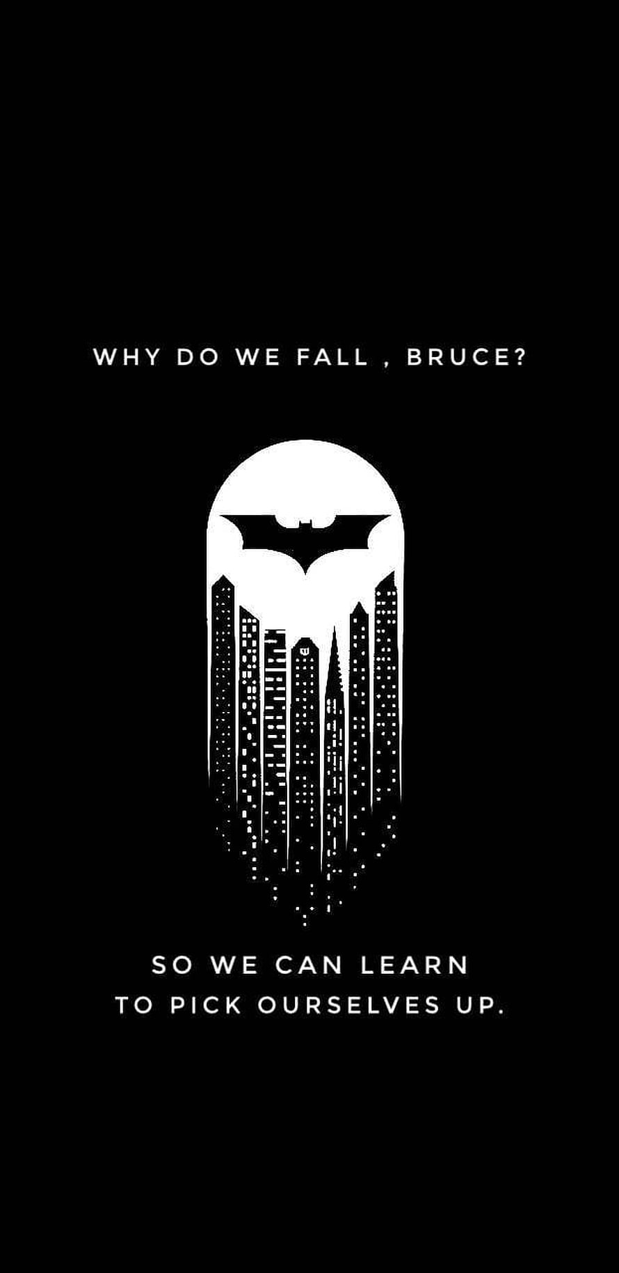 Batman Cityscape Silhouette with Inspirational Quote on Black Background, Batman Quotes , Batman Funny HD phone wallpaper