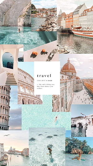 European Travel Collage Featuring Rome, Florence, and Coastal Scenery HD phone wallpaper
