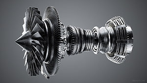 CFM56 Jet Engine Cutaway View Showing Turbine Blades and Compressor Stages HD wallpaper