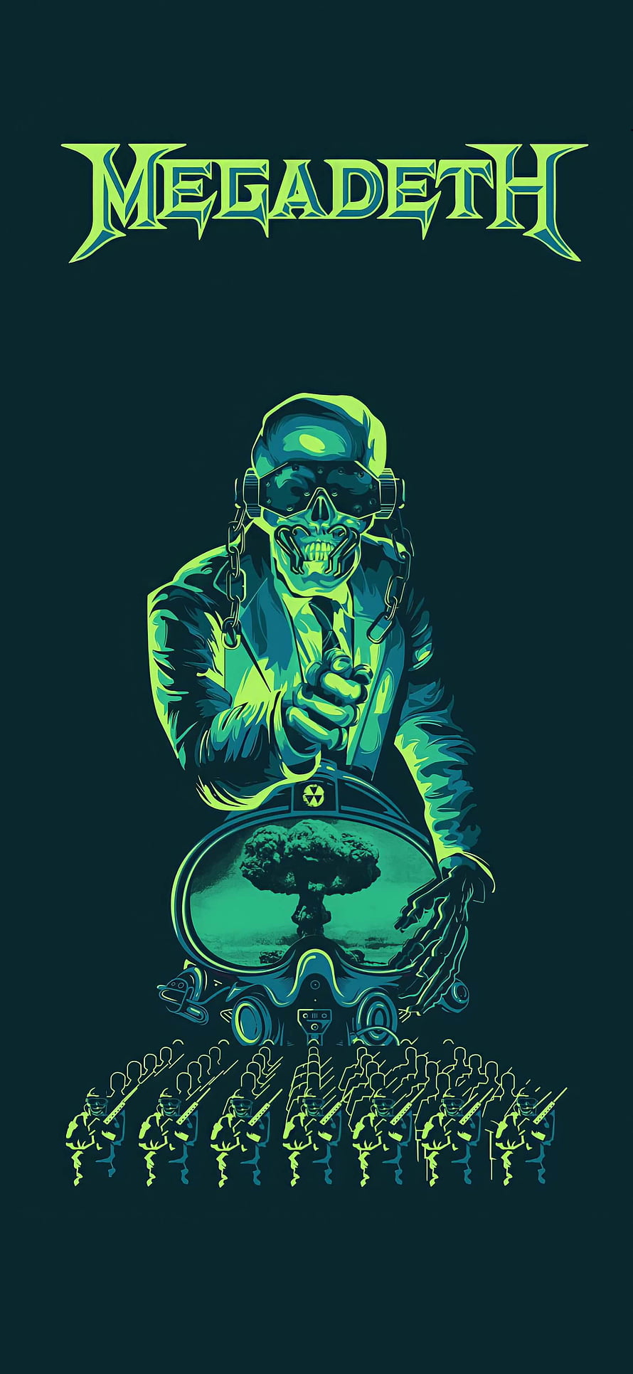 Megadeth Skull Soldier Nuclear Mushroom Cloud Military Illustration HD phone wallpaper