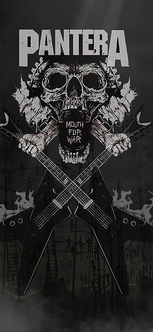 Pantera Mouth for War Skull and Crossed Guitars Heavy Metal Album Artwork HD phone wallpaper