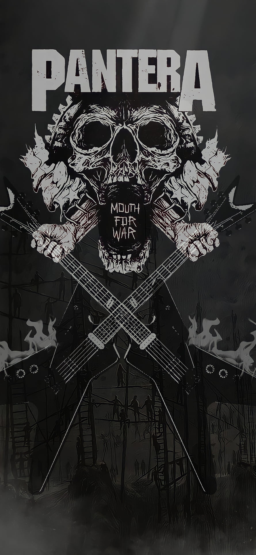 Pantera Mouth for War Skull and Crossed Guitars Heavy Metal Album Artwork HD phone wallpaper