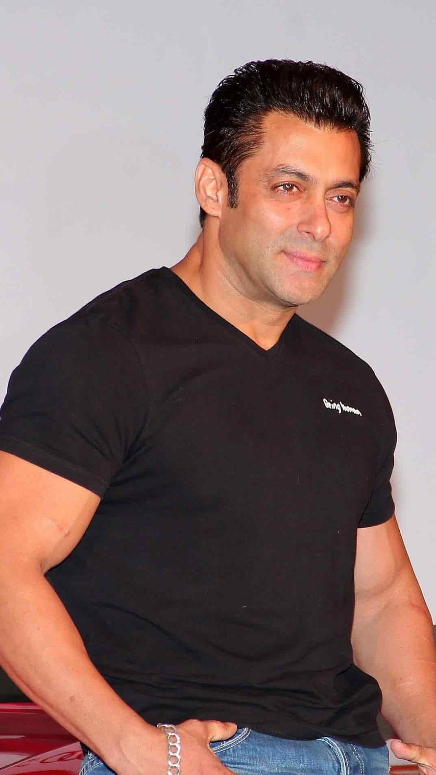 Salman Khan in Black V-Neck T-Shirt and Jeans, Salman Khan, Bollywood, Hero HD phone wallpaper
