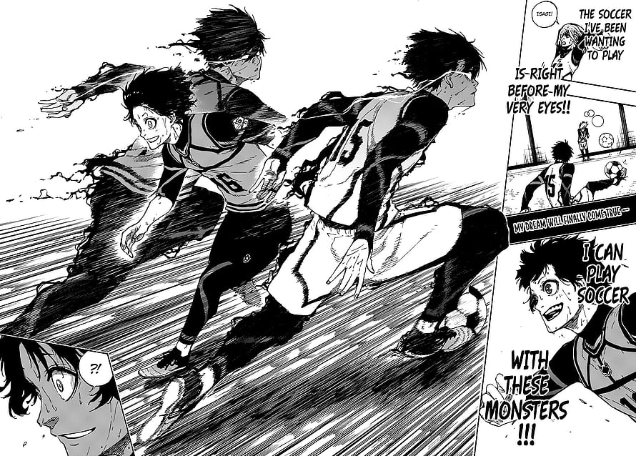 Haikyuu!! Characters Playing Soccer Manga Panel, Isagi blue lock, blue lock, manga HD wallpaper