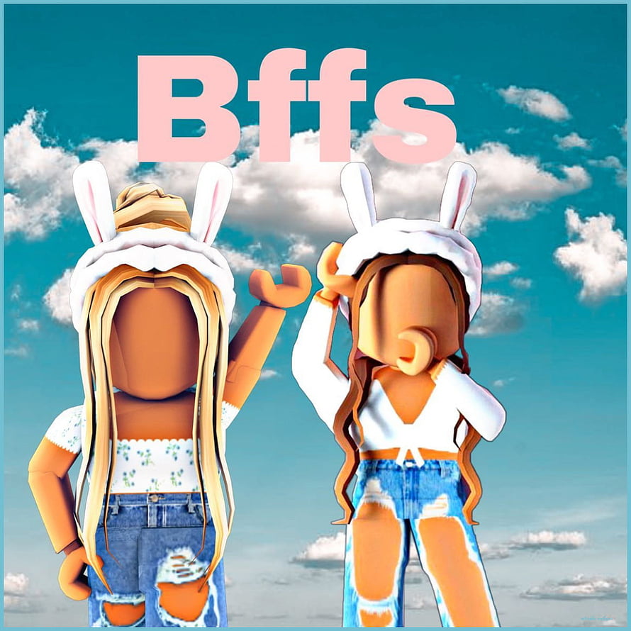 Roblox BFFs Aesthetic Wallpaper with Bunny Ears and Blue Sky Background HD phone wallpaper