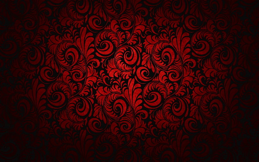 Dark Red Baroque Floral Pattern Wallpaper HD wallpaper