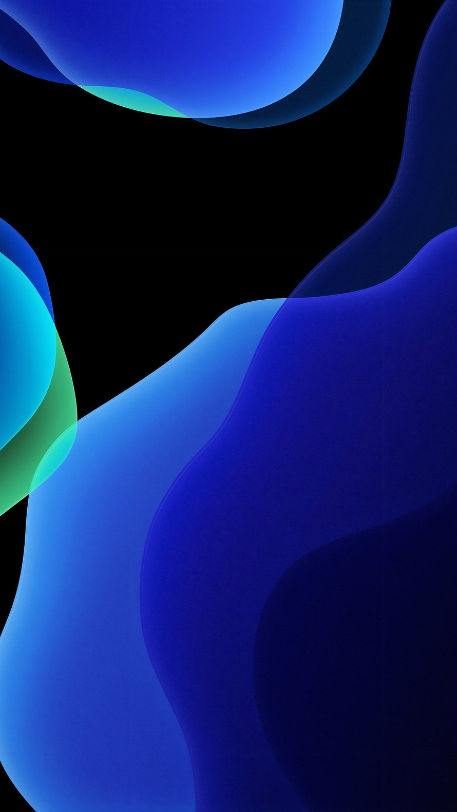 Abstract Blue and Teal Liquid Waves on Black Background HD phone wallpaper