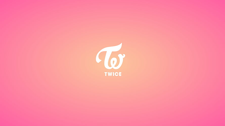 Twice K-Pop Group Logo on Soft Pink and Peach Gradient Background HD wallpaper