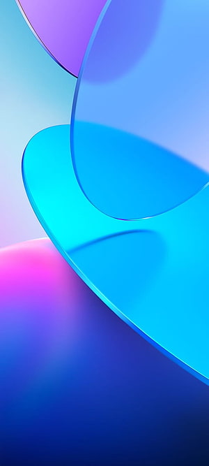 Abstract 3D Render of Smooth Blue and Purple Curved Shapes HD phone wallpaper