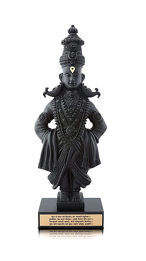 Black Resin Hanuman Statue with Gold Tilak and Sanskrit Plaque, Vitthal, Black Statue, Sawala Vithu HD phone wallpaper