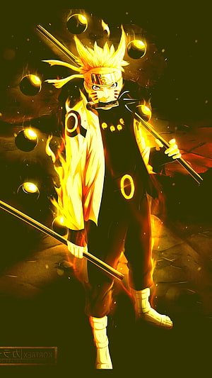 Naruto Uzumaki Six Paths Sage Mode Anime Wallpaper HD phone wallpaper