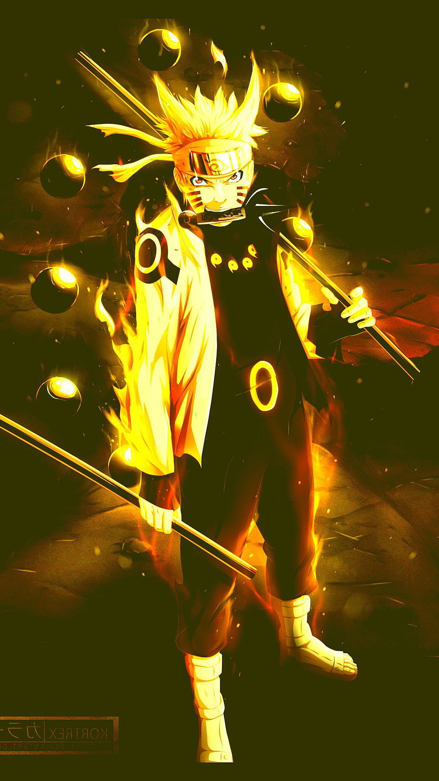 Naruto Uzumaki Six Paths Sage Mode Anime Wallpaper HD phone wallpaper