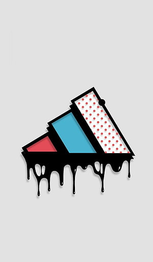 Adidas Logo Dripping Black Ink on Light Gray Background HD phone wallpaper