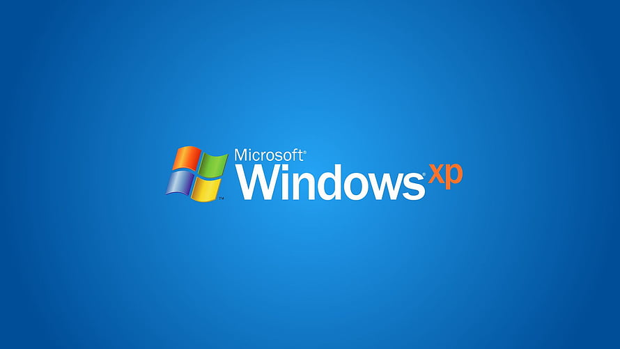 Microsoft Windows XP Logo on Classic Blue Gradient Background HD wallpaper