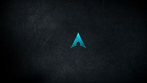 Arch Linux Minimalist Cyan Logo on Dark Textured Background HD wallpaper