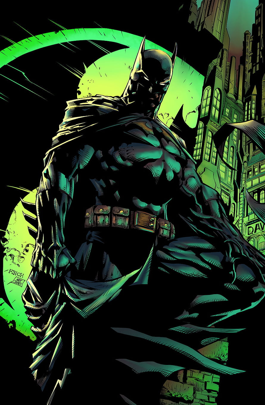 Batman Comic Art Wallpaper - Dark Knight in Gotham City with Green Moon, ArtStation - Batman, Sabrina Votano. Batman comic , Batman comic art, Batman artwork, DC Comic Book HD phone wallpaper
