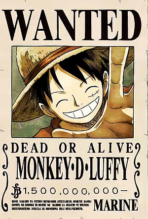 Monkey D. Luffy One Piece Wanted Poster with 1.5 Billion Berry Bounty HD phone wallpaper