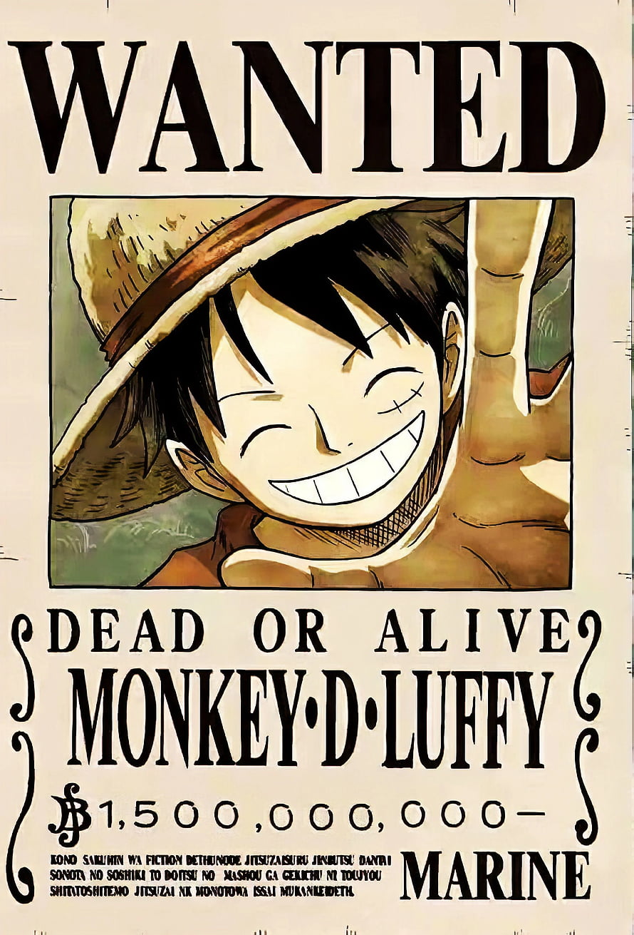 Monkey D. Luffy One Piece Wanted Poster with 1.5 Billion Berry Bounty HD phone wallpaper