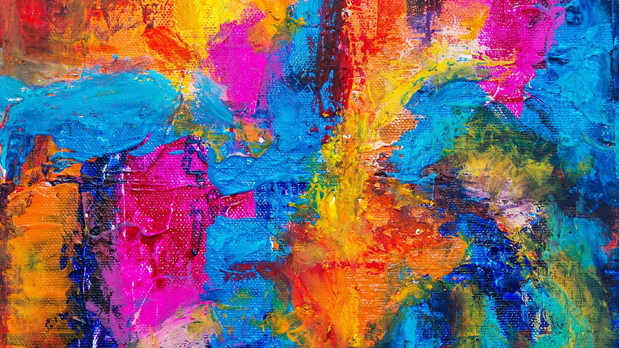 Vibrant Abstract Expressionism Acrylic Painting with Bold Colorful Brushstrokes HD wallpaper