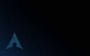 Arch Linux Minimalist Boot Screen with Glowing Blue Logo on Dark Background HD wallpaper