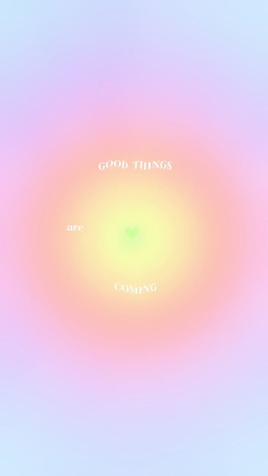 Soft Pastel Gradient Background With Inspirational Quote And Heart Icon HD phone wallpaper