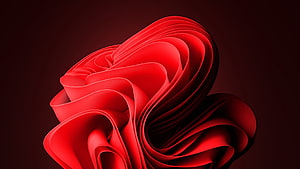 Abstract Red Ribbon Sculpture with Smooth Curves and Deep Shadows HD wallpaper