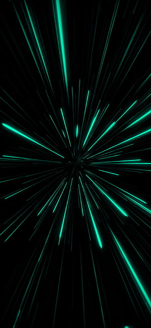 Emerald Green Laser Beam Burst Radiating from Dark Center HD phone wallpaper