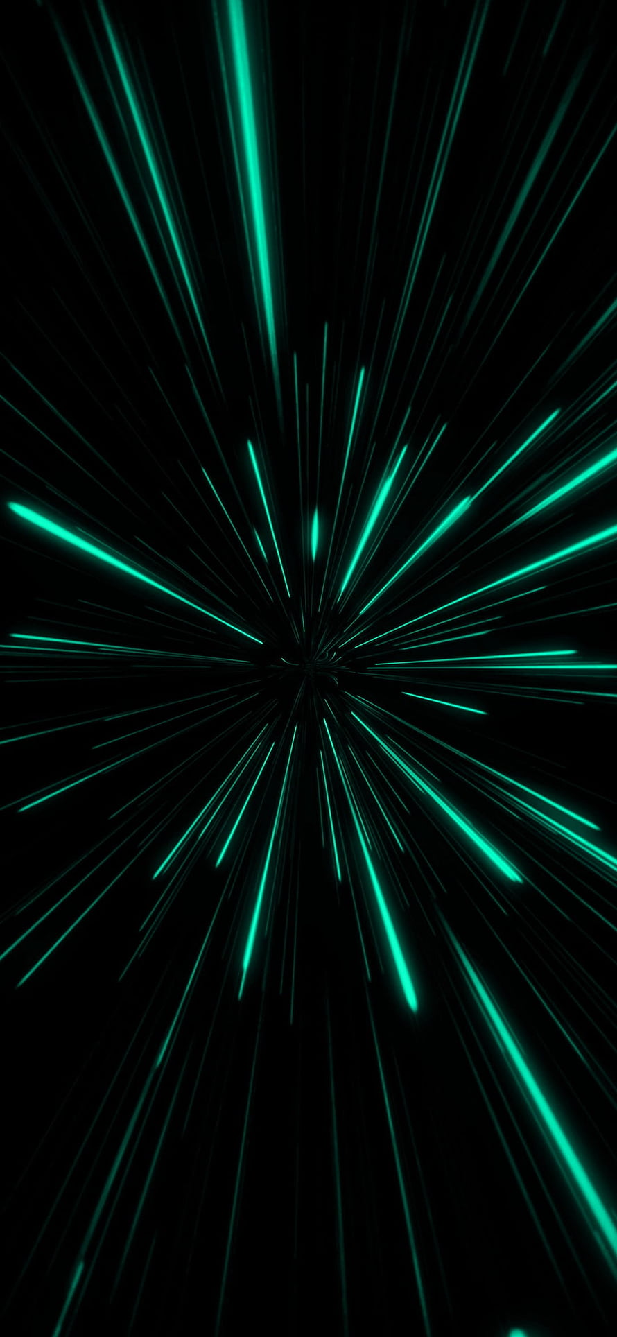 Emerald Green Laser Beam Burst Radiating from Dark Center HD phone wallpaper